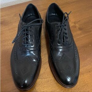 Johnston & Murphy Black Leather Oxfords